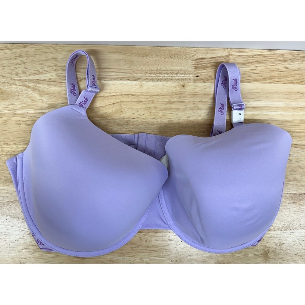 Victoria Secret Pink Wear Everywhere Lightly Lined T-Shirt Bra 42G Purple